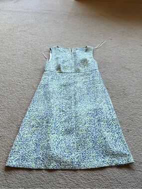 Sleeveless Confetti Midi Dress in Light Yellow and Lime - Brand: Pietro Filipi